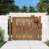 vidaXL Poartă de grădină 100x75 cm, oțel Corten, design pătrat 153196