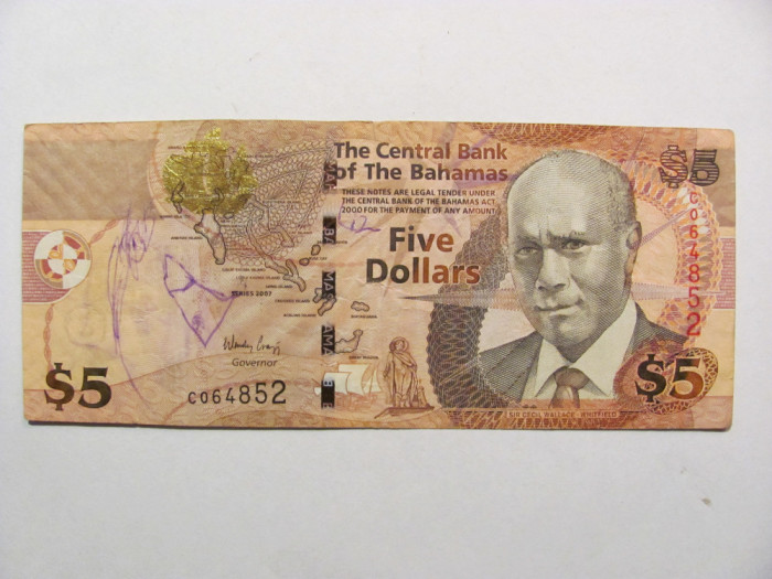 CY - 5 dollars dolari 2013 Bahamas
