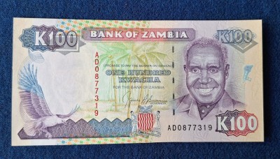 100 Kwacha nedatata - Bancnota veche Africa - Zambia - stare foarte buna UNC foto