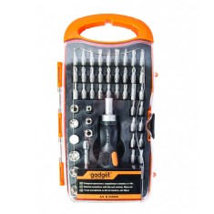 Set surubelnita biti/tubulare Cr-V Gadget, 1/4 inch, 49 biti, maner tip T