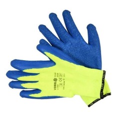 VOREL Manusi de protectie galben/albastru, marimea 10(L)