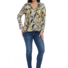 Bluza Dama, Multicolora, cu Imprimeu Floral si decolteu V - XL