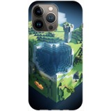 Husa compatibila cu Apple iPhone 14 Pro Max model Sky Block Minecraft, Silicon, TPU, Viceversa, Transparent, Carcasa