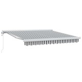 Copertina retractabila antracit/alb, 3x2,5 m, textil/aluminiu