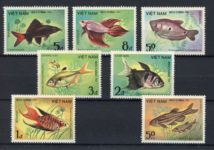 5-VIETNAM-1984-PESTI-Serie completa de 8 timbre nestampilate conform scan