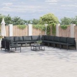 vidaXL Set de canapele pentru grădină cu pernă Antracit Oţel 3379006