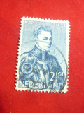Timbru Olanda 1933 -400 Ani Wilhelm I Orania ,12 1/2 albastru ,stampilat