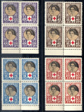 1945 LP165 serie Crucea Rosie (bloc de 4) MNH, Organizatii internationale, Nestampilat