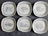 Cumpara ieftin Set 6 farfurii TRANSPORT GJENNOM TIDENE Stavangerflint Norway Retro Vintage 1970