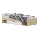 Cumpara ieftin Pat 1 persoana cu spatiu depozitare Letto Pako World Stejar 90x200x60 cm