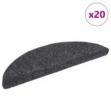 vidaXL Covorașe scară autoadezive 20 buc Gri &icirc;nchis 56x17x3 cm