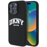 Husa iPhone 16 Pro Max DKNY Hardcase Silicone White Printed Logo MagSafe, negru, DKHMP16XSNYACH