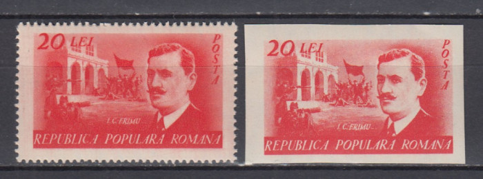 ROMANIA 1949 LP 252 LP 252 a I.C. FRIMU DANTELAT+NEDANTELAT SERII MNH
