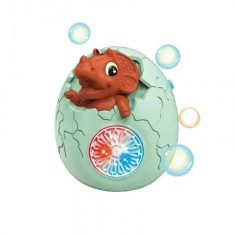 Jucarie Dinozaur Interactiva de Facut Baloane de Sapun, Pentru Copii, Maro, cu Lumini si Sunete 11x 9x13 cm
