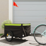 Remorca pentru biciclete, negru si verde, 45 kg, fier GartenMobel Dekor, vidaXL