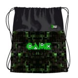 Rucsac cu snur pentru copii St. Majewski St. Right Green Game, 43cm, negru cu verde