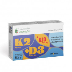 K2+D3+Q10 Ubiqsome, 30 comprimate, Laboratoarele Remedia