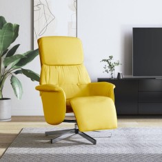 vidaXL Fotoliu rabatabil cu suport de picioare, galben deschis, textil