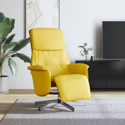 vidaXL Fotoliu rabatabil cu suport de picioare, galben deschis, textil 356665 foto