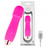 Vibrator de culoare roz. V&acirc;rf cu nervuri pentru o stimulare mai puternică.