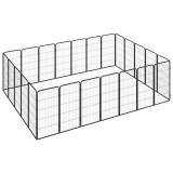 Cumpara ieftin Tarc caini 24 panouri negru 50x100 cm otel vopsit electrostatic