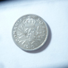 Moneda 50 Bani 1910 Carol I ,argint ,cal.Buna -F.Buna
