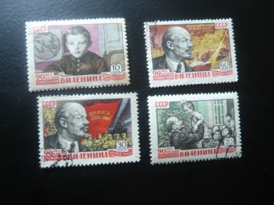 Serie mica URSS 1960 - 90 Ani de la nasterea lui Lenin , 4 valori stampilate foto