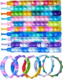 Set de 5 bratari Tilcare Chew, Pop It 3D, silicon, multicolor