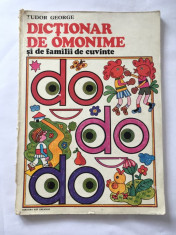 Dictionar de omonime si de familii de cuvinte - Tudor George, 1980, ilustrata foto