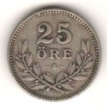 SV * Suedia 25 ORE 1914 * ARGINT, Europa