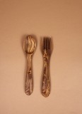 Set lingura si furculita din lemn de măslin 20 cm