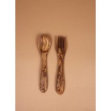 Set lingura si furculita din lemn de măslin 20 cm