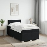 Cumpara ieftin Pat boxspring cu saltea Negru 120 x 190 cm Tesatura