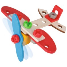 Set de Constructie din Lemn Avion, 18 piese foto