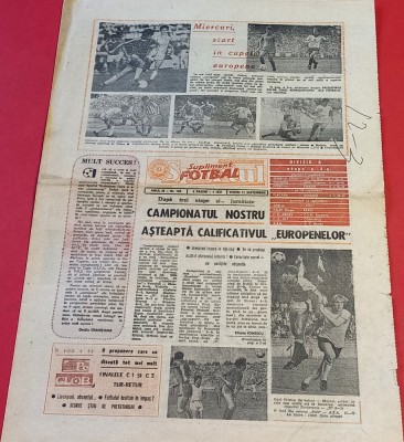 Ziarul Sportul supliment FOTBAL 11.09.1987 (Cupele Europene) foto