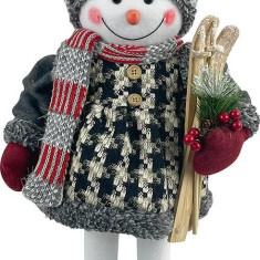 MagicHome Decorațiuni de Crăciun, Om de zăpadă fată cu schiuri, 50 cm