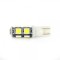 Led bec T10 1F+8Lx5050 alb rece