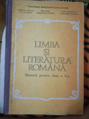 LIMBA SI LITERATURA ROMANA CLASA A X A, 1992, NICOLAE, LEAHU foto