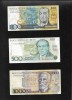 Set Brazilia 100 + 500 + 1000 cruzados, America Centrala si de Sud