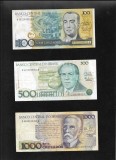 Set Brazilia 100 + 500 + 1000 cruzados, America Centrala si de Sud
