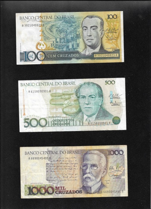 Set Brazilia 100 + 500 + 1000 cruzados