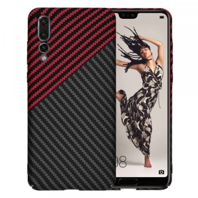 Husa pentru Huawei P20 Pro, Techsuit, Carbonite FiberShell Vortex, Rosie foto