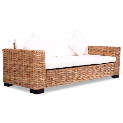 vidaXL Canapea cu 3 locuri, ratan natural 244419 foto