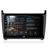Navigatie HUB64 Volkswagen Polo (2009+), 2GB RAM, Android, GPS, Wi-FI, Carplay, Android Auto, USB, Bluetooth, Radio, Waze, Touchscreen, 9 inch