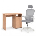 Set de birou Family One 100x50x74 cm cu scaun rotativ Flexo, stejar Sonoma - alb