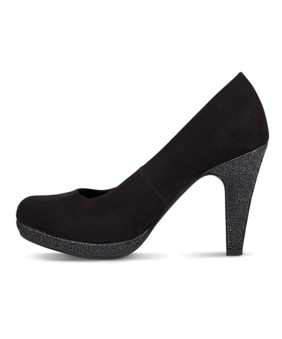 CH2441-1 Pantofi de ocazie din imitatie piele intoarsa, cu insertii stralucitoare