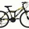 Bicicleta MTB Tec Strong, culoare negru/galben, roata 26&quot;, cadru din otel Cod:222637000309