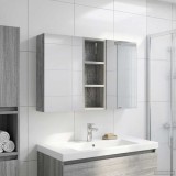 vidaXL Set dulap baie cu raft 3 pcs 80 x 10,5 x 50 cm Lemn compozit 3403653