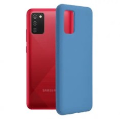 Husa Samsung Galaxy A02S Silicon Albastru Slim Mat cu Microfibra SoftEdge foto
