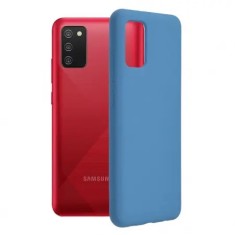 Husa Samsung Galaxy A02S Silicon Albastru Slim Mat cu Microfibra SoftEdge